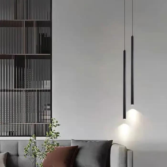 Lampes suspendues minimalistes en cuivre pour chevet, salon, salle à manger, cuisine, corps doré ou noir, fil de lustre réglable