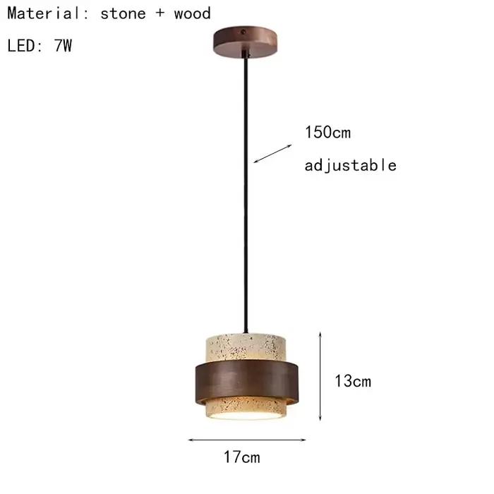 Designer moderne Wabi-Sabai chambre chevet éclairage barre pendentif LED lumière jaune grotte pierre